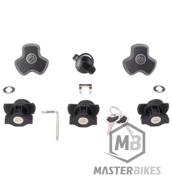SW-Motech - Set Lock DUSC X5 (2 Llaves Y 3 Cilindros) + Kit Seguro Antirrobo Anclajes PRO
