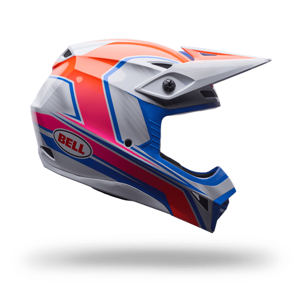 Casco Moto Mx-10 Mips Speedway BlancoAzul Bell