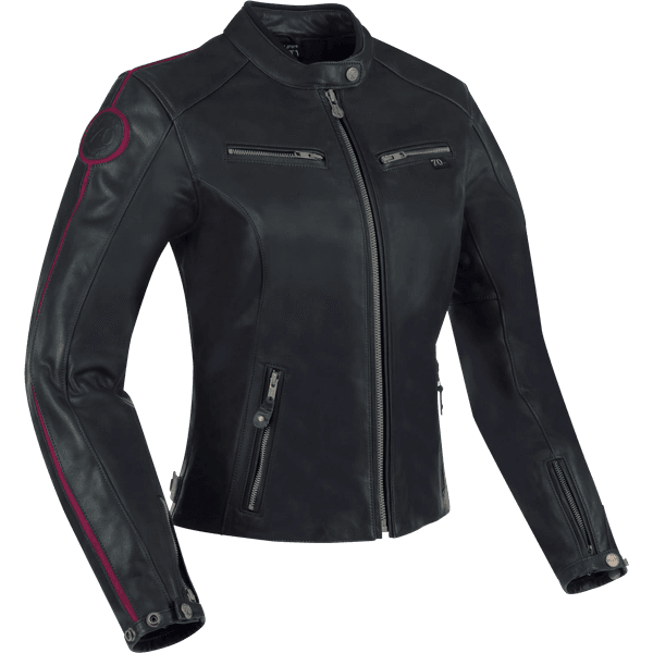 Chaqueta Cuero Dama SEGURA Devon Black/Bordeaux