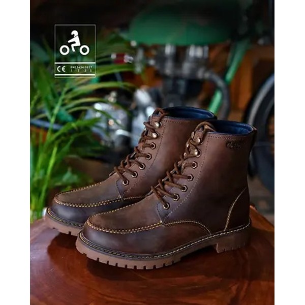 Bota Cuero Tripmachine Moc Toe Cafe