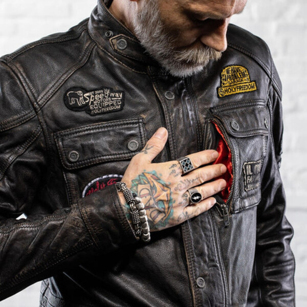 CHAQUETA CUERO HOLYFREEDOM QUATTRO BLACK EVOLUTION