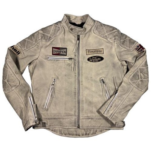 Chaqueta Cuero Daytona Smoke White Warson Motors Suiza