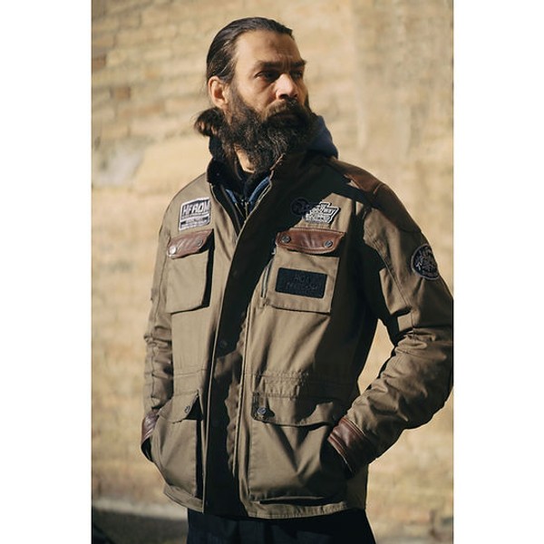 Holyfreedom CHAQUETA HOLYFREEDOM QUATTRO WAXED EVO BROWN-MILITARY GREEN