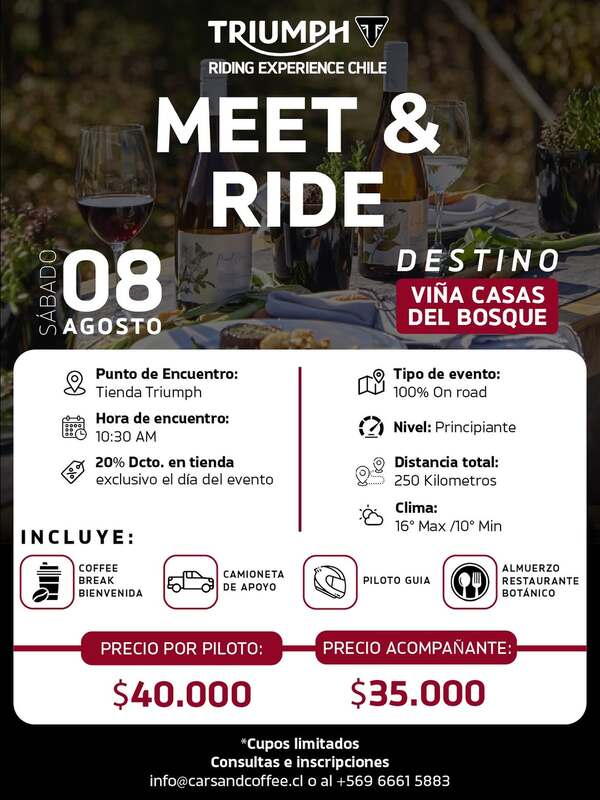Imagen del evento Meet & Ride: Destino Viña Casas del Bosque
