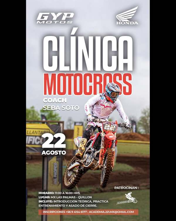 Imagen del evento CLÍNICA DE MOTOCROSS CON SEBA SOTO