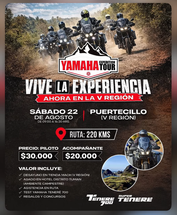 Imagen del evento Yamaha Expedition Tour: Vive la Aventura en la V Región