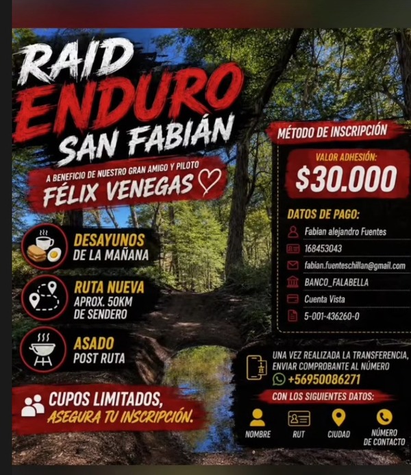 Imagen del evento Raid Enduro a Beneficio de Félix Venegas