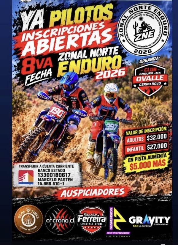 Imagen del evento 8va Fecha Zonal Norte Enduro 2026